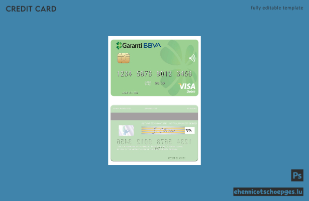 Mustervorschau der Rumänien Garanti BBVA Visa-Debitkarte